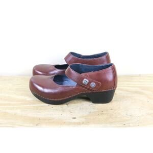 New Dansko Clogs 35 Womens Red Cordovan Burnished Tandy Mary Jane Shoes Comfort